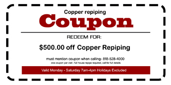 Plumbing service coupon for Los Angeles area – LAPC discount