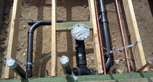 New bathroom plumbing piping for ADU remodel in Los Angeles, CA