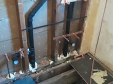 Bathroom remodel with new sinks and copper piping in Venice, Los Angeles, CA